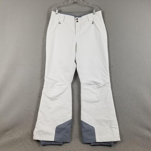 Columbia Snow Pants Womens Large White Omni-Tech Waterproof Ski Snowboard - Picture 1 of 16
